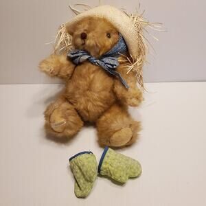 Vintage 1986 Gorham Bear Marigold Maybear Gardening Bear with hat and gloves.